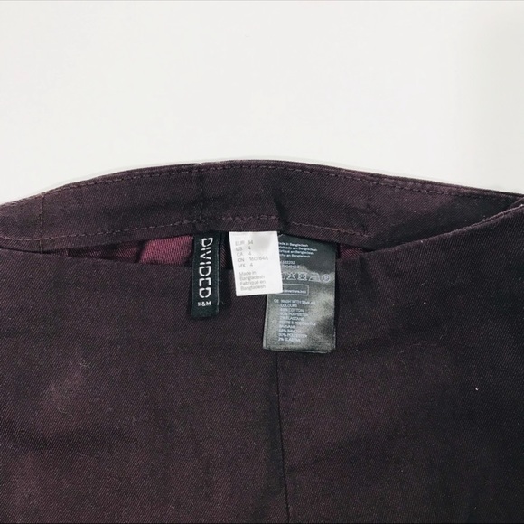 H&M Divided Maroon Fitted Side-zip Pants - Picture 4 of 5